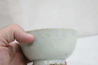 Korean Green Glaze Dirty Bottom Small Yi Dynasty Pottery Tea Bowl 68 8