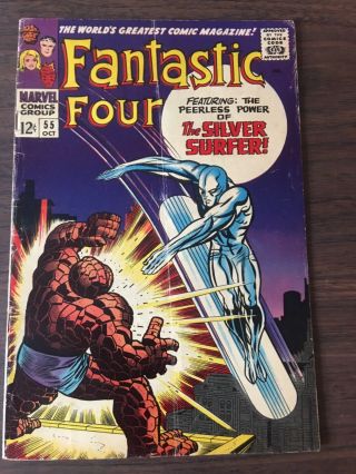 Fantastic Four 55 (oct 1966,  Marvel) Jack Kirby Marvel Comics Silver Surfer 3.  0