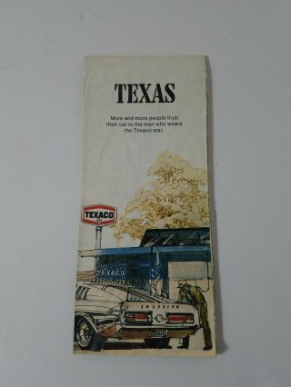 Vintage Texas Road Map From Texaco