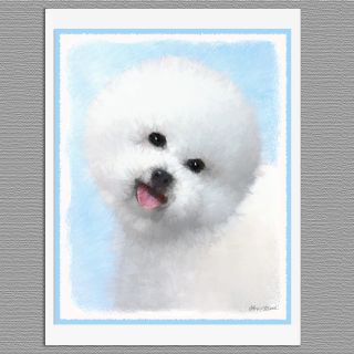 6 Bichon Frise Dog Blank Art Note Greeting Cards