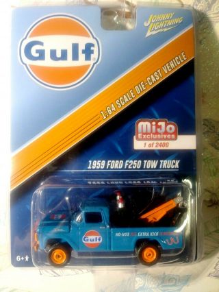 Johnny Lightning 1/64 Mijo Exclusives 1959 Ford F250 Tow Truck Gulf
