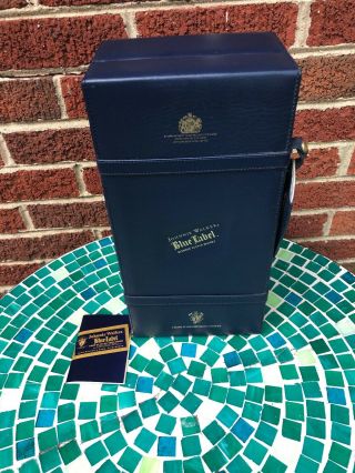 Johnnie Walker Blue Label Case Faux Leather Briefcase & Empty 750ml Bottle