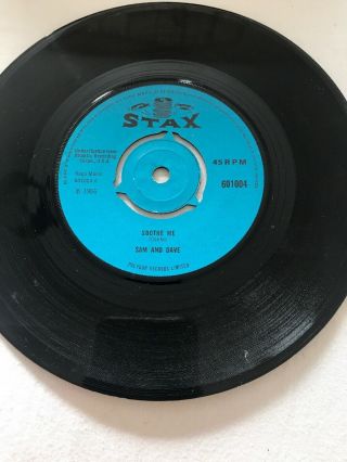 Sam & Dave Soothe Me 7 " 45 Ex Vinyl Rare 1966 Uk Stax Single