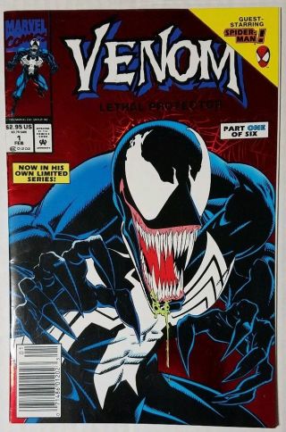 Venom Lethal Protector 1 Red Foil Upc Newsstand Variant Marvel Comics Feb 1983