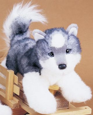 Douglas Cuddle Toy Stuffed Plush Siberian Husky Puppy Dog 12 " Soft