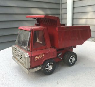 Vintage Buddy L Dump Truck Old Pressed Steel Tin Toy Red Japan