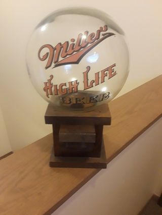 Miller High Life Beer Glass Globe Peanut Dispenser