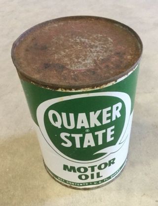 Vintage Quaker State Quart Oil Can - Metal