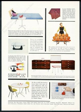 1956 Charles Eames Chair Alexander Girard Fabric Nelson Marshmallow Sofa Hm Ad