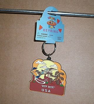 1996 Wb Warner Brothers Road Runner And Wile E.  Coyote Keychain Looney Tunes