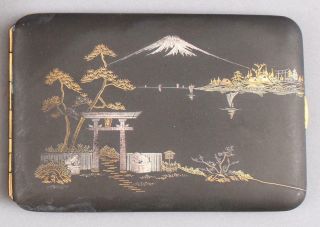 2 Antique Japanese Mixed Metals Inlaid Gold Silver Iron Cigarette Cases 4