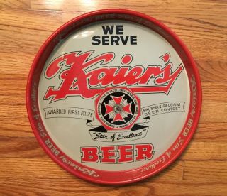 Old Kaiers Beer Tray Mahanoy City Pa Coal Region Advertising Star Of Excellence