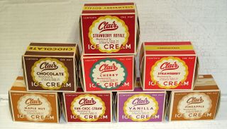 (8) Different Clair Pint Ice Cream Boxes - Buffalo,  Ny - 1940 