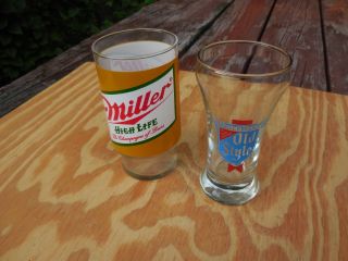 Miller High Life & Old Style Beer Glasses,