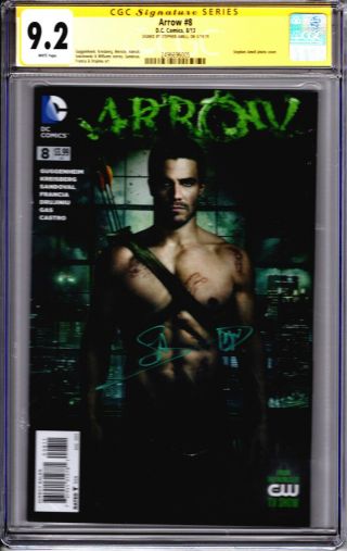 Arrow 8 Stephen Amell Photo Cover Cgc Ss 9.  2 Signed By Stephen Amell