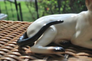 SHAFFORD RECLINING SIAMESE CAT PORCELAIN FIGURINE,  SEAL POINT,  MADE IN JAPAN 103 3
