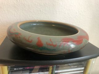 Large Chinese Celadon Dragon Bowl / Charger