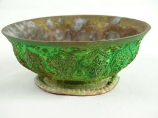 Antique Chinese Qing Dynasty Bronze Bowl With Marks To Base China A/f