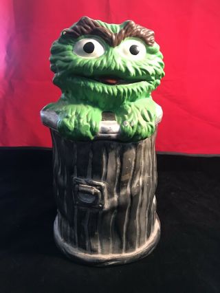 Vintage 1972 Oscar The Grouch Cookie Jar By Muppets Inc Sesame Street Character