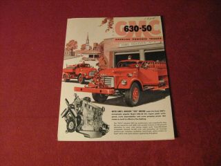 1954? Gmc Fire Truck Sales Sheet Brochure Old Rig Semi Tractor Trailer