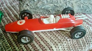 Vintage Hubley Grand Prix Formula One Race Car Red Plastic