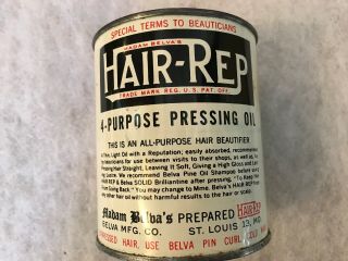 Madam Belva’s Prepared Hair - Rep Vintage Tin,  St.  Louis,  Mo. ,  1950’s