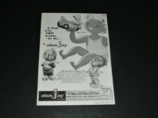 Vtg 1955 Alan Jay Squeeze Toys Butch Babs & Eager Beaver Print Ad