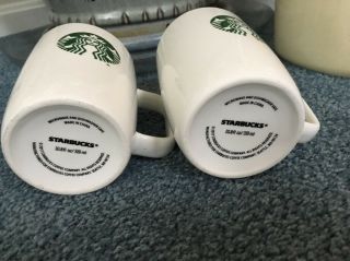 2017 STARBUCKS Mermaid Siren Logo White Green 10.  8 oz Ceramic Coffee/Tea 2 Mugs 4