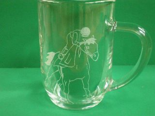 Personalised Freehand Engraved Pint Beer Glass Tankard Sports Horse Racing,  Name