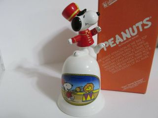Snoopy Peanuts Charlie Brown Schmid Vintage Porcelain Rare Annual Hand Bell 1986
