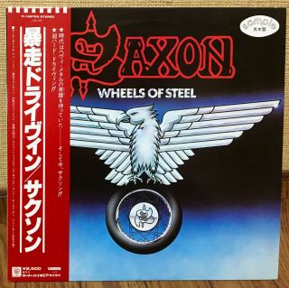 Saxon - Wheels Of Steel Japan White Label Promo Lp W/obi P - 10870g