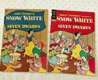 Walt Disney Comics - 2 - Snow White And Seven Dwarfs 1944,  1 Dell; 1 Gold Key