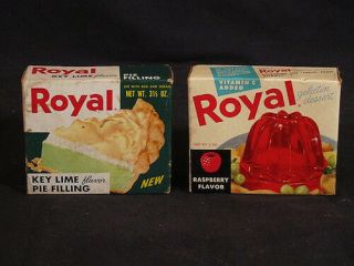 Vintage Royal Jell - O Gelatin Key Lime Pie & Raspberry Dessert Nos