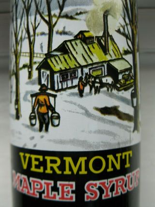 Vintage Rare Pure Vermont Maple Syrup Can Advertising Nos Full Tin Horse Cabin