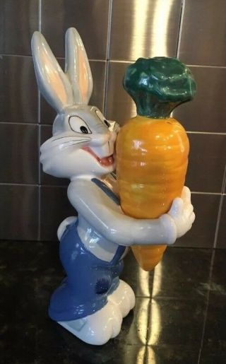 Very Rare Large Bugs Bunny Carrot Salt & Pepper Shakers Looney Tunes Warner Bros