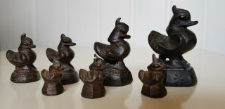 Rare 7x Opitum Chinese/Burmese Duck Solid Bronze Weights 574grams 2