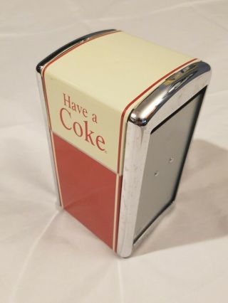 Vintage Coca - Cola 1992 Metal Napkin Holder Dispenser Have A Coke 7 1/4” Tall