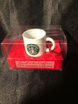 Starbucks 1999 Siren Christmas Holiday Ornament Mini Coffee Cup Mug