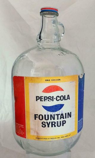 Vintage Pepsi Cola Fountain Syrup 1 Gallon Jug Bottle