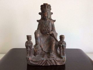 Chinese Antique Bronze Buddha Statue / W16× H 23[cm] 1150g / Ming Qing