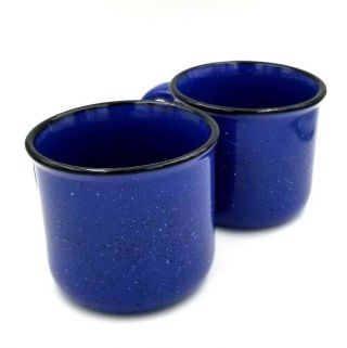 Marlboro Unlimited Blue Speckled Stoneware Coffee Mugs/ Cups Set Of 2