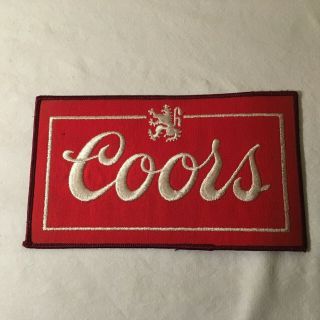 Vintage Coors Beer Patch White On Red