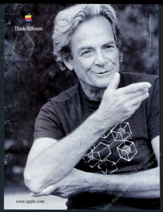 1998 Richard Feynman Photo Apple Computer Think Different Vintage Print Ad
