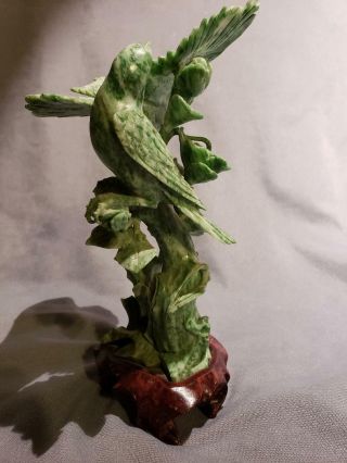 Antique Chinese Carved Jade Two Birds 7.  75 " Tall