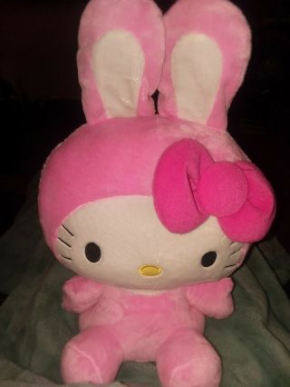 Hello Kitty Pink Bunny Costume Plush Stuffed Animal Sanrio Sk Japan Toy 15 " Doll