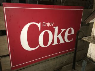 Vintage Metal Coca Cola Single Sided Sign