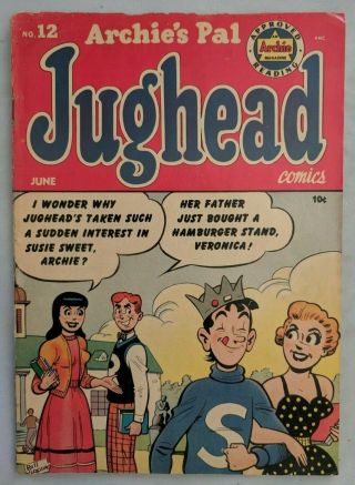 Jughead No.  12 Golden Age Comic Book 1952 Gga 12 Archie Pal Teen Betty Veronica