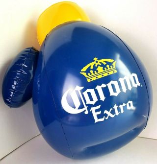 Corona Extra Beer Inflatable 16 " Boxing Glove Blue & Yellow Cerveza Bar Cave