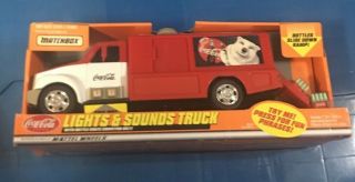 2000 Coca Cola Matchbox Lights And Sounds Truck With Bottle Crate Conveyor Belt