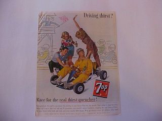 1962 Vintage " Seven 7 Up " Go Kart Ad - - Large Color Advertisement - - 62